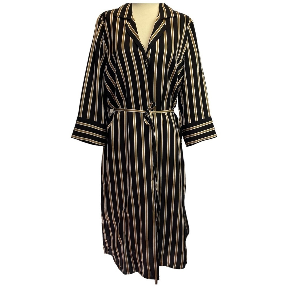 7 For All Mankind Striped Shirt Dress - Picture 2 of 16